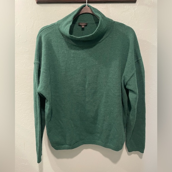 Talbots Mock Neck Womens Sweater Green Knit Size Large Soft Acrylic Blend - Picture 1 of 7